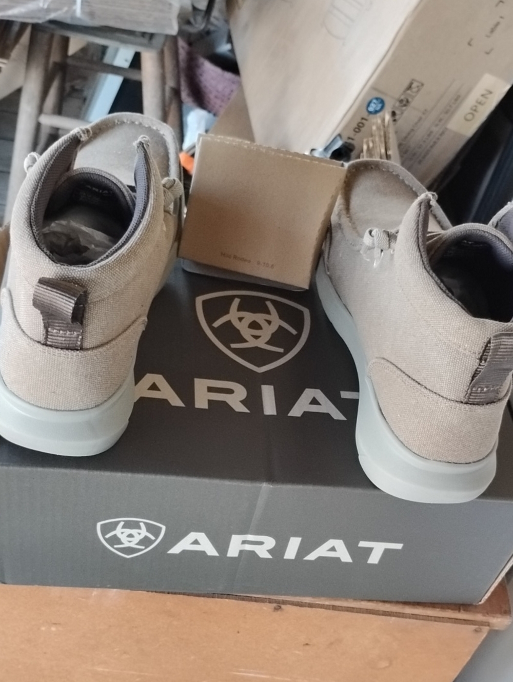 Ariat Men's Hilo Rancher Chukka Boots - Beige Canvas with Light Gray Sole